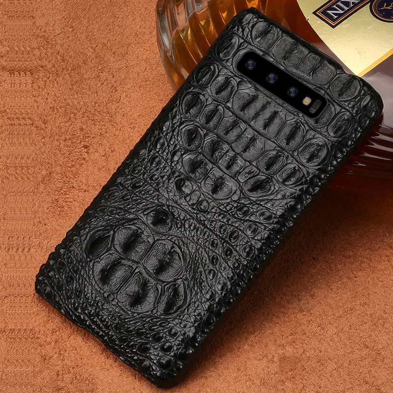 Крокодил из натуральной кожи чехол для samsung Galaxy s10 S9 S8 S7 Plus, чехол на мобильный телефон для a50 a70 a8 a7 a40 класса люкс
