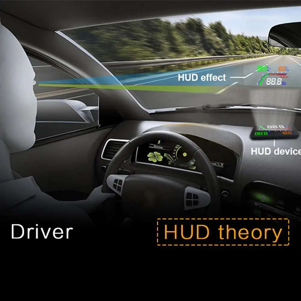 

T100 4 Inch Car Head Up Display OBD HUD,HD LCD Monitor Screen,Car Speed Time Display,Fit For OBDII Or EUOBD Capable Vehicle