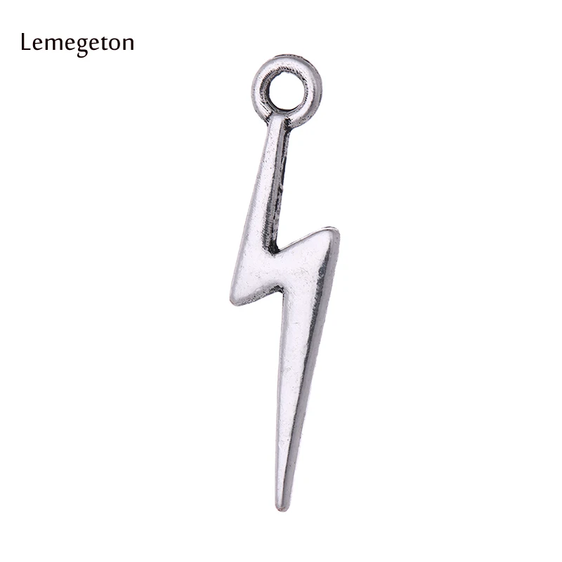 

Lemegeton 30PCS Mental weather Symbol lightning Bolt Mfi bracelets charm For Jewelry Making DIY