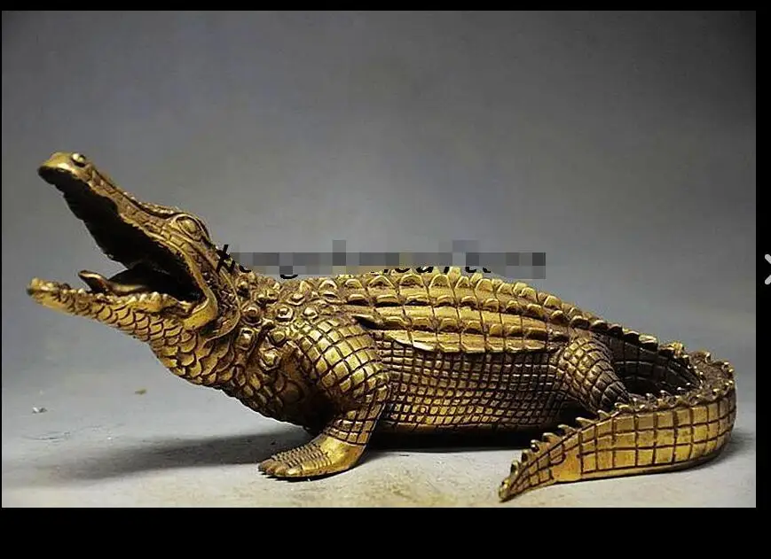 

fafa880074<< CHINESE Brass BRASS HANDMADE STATUES -- CROCODILE
