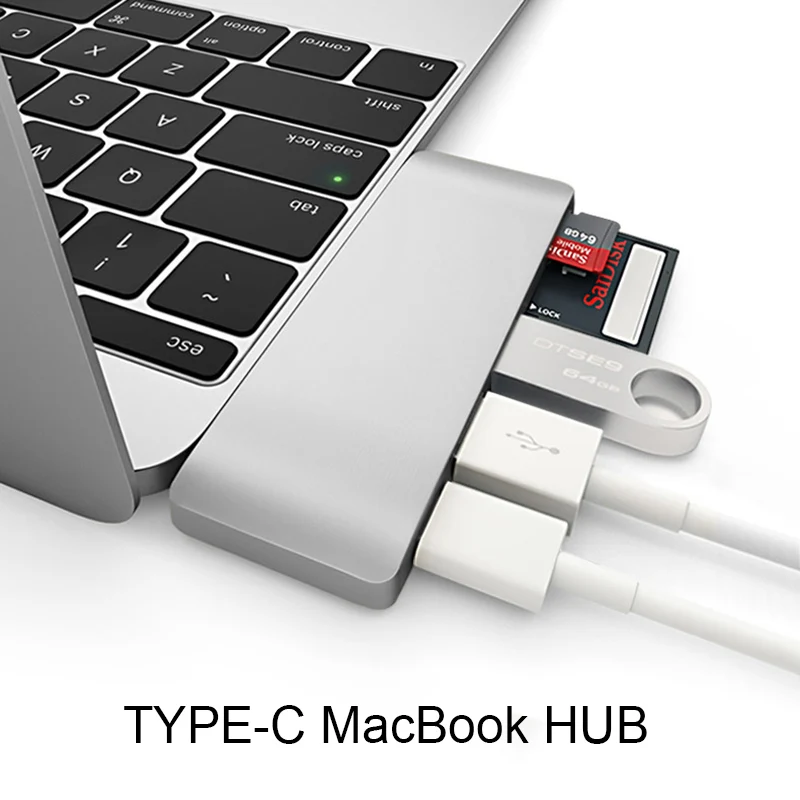 Sovawin 5 в 1 usb-c USB 3,0 концентратор мульти Тип c сплитер адаптер usb3.0 кард-ридер для Macbook Pro Для imac 5 Гбит/с