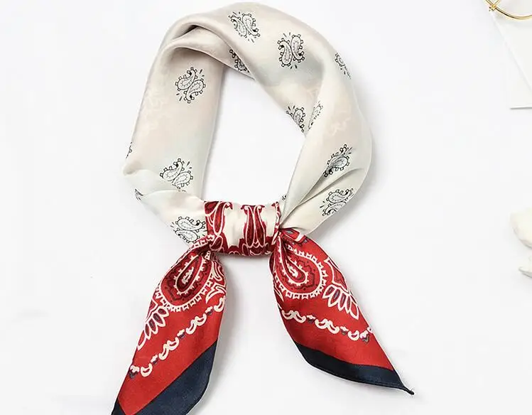 

Yishine 6 colors Silk Scarf Women Cashew Flowers Prints Multifunctional Square Scarves Foulard Wrap Small Hijab