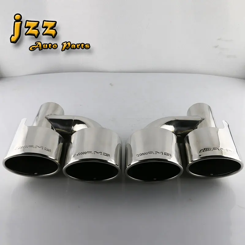 JZZ 1set Auto the exhaust pipe on the car dual end pipe stainless steel muffler tips for Mazda 63mm inlet stainless steel car exhaust pipe tips dual muffler tips tailpipe for mercedes w220 benz s class s430 s500 amg accessories