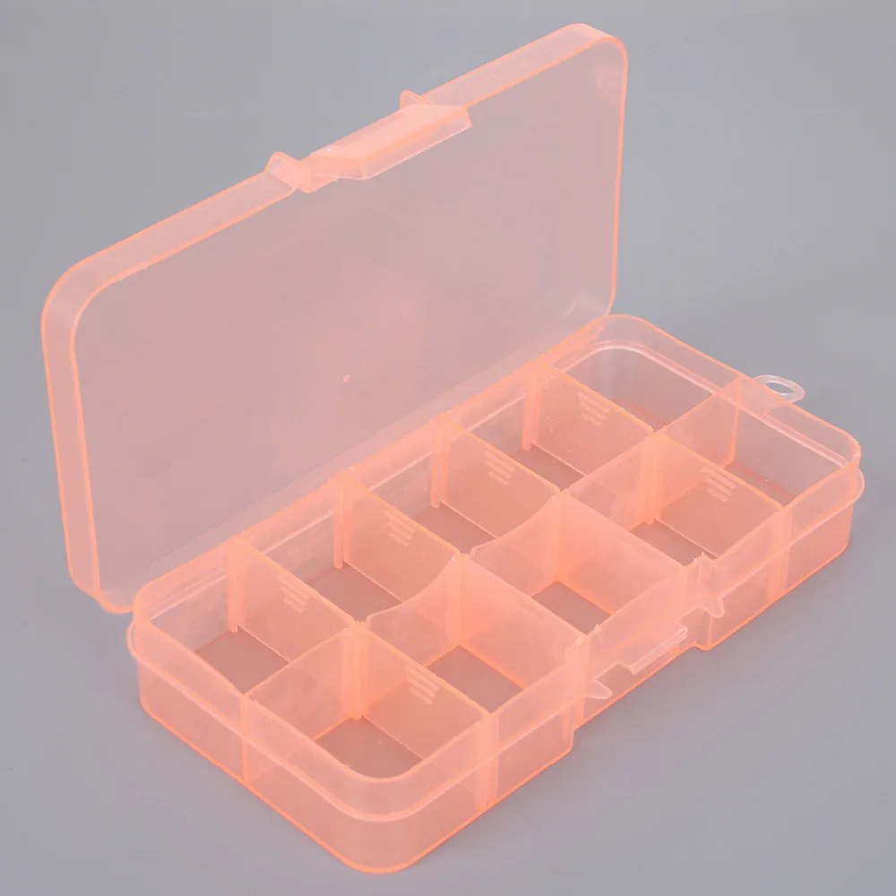Красочные 10 сетки Регулируемый Прозрачный Пластик коробка для хранения небольших количеств компонентов швейные инструменты коробка бусины Кнопка Органайзер чехол