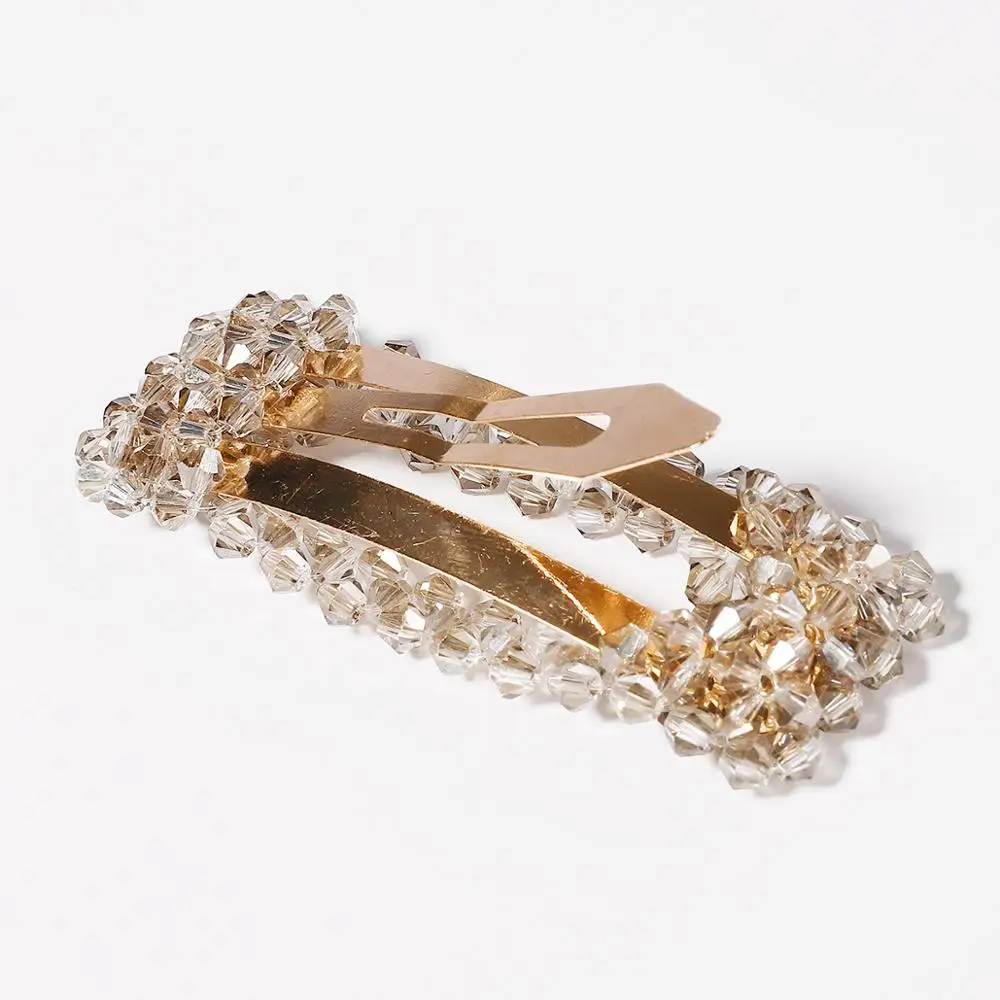

New Ins Luxury Shine Crystal Rectangle Hair Clip Cute Headwear Hair Ornament Hairpin Barrettes Headband Fashion Hair Accessories