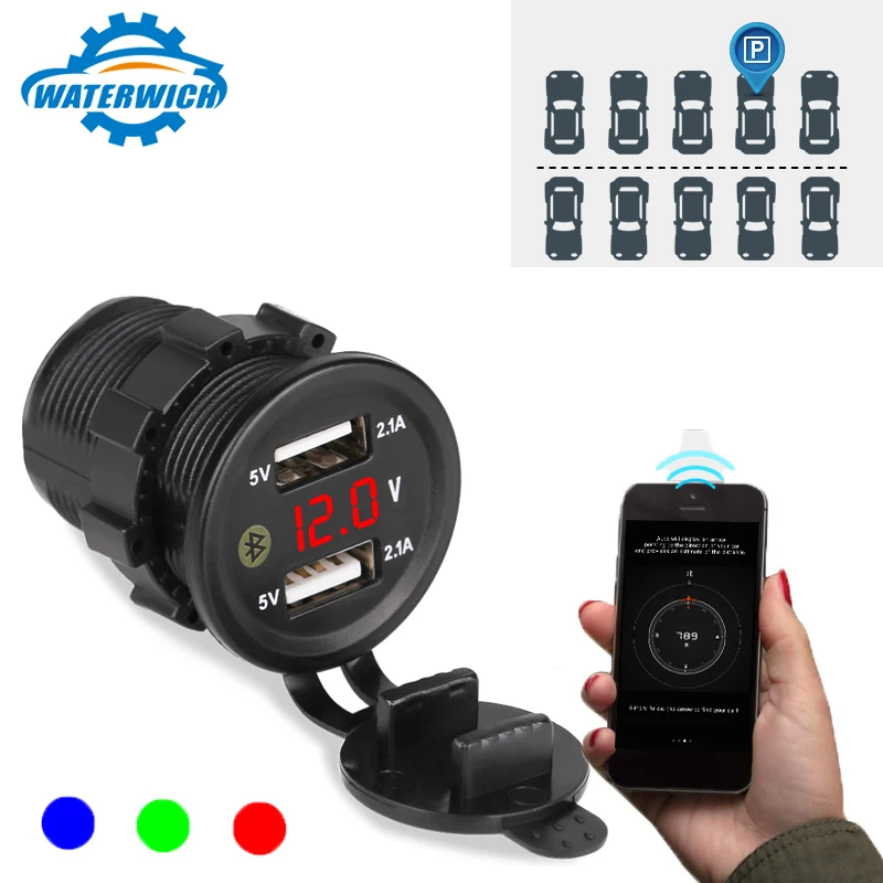 

5V 4.2A Dual USB Charger Socket with Voltmeter Car Parking Location GPS Track Auto Mobile Phone Charger For All Mobile Phone