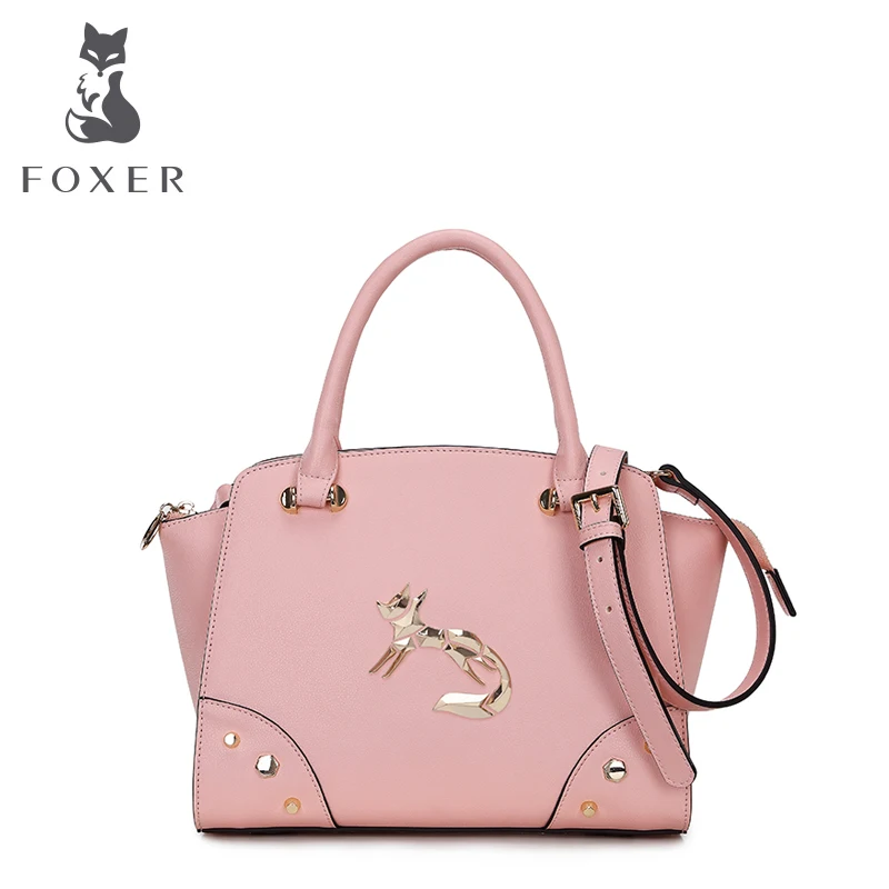 Foxer Luxury Women Cow Leather shoulder Bag Casual Bags Female Tote Fresh color handbags Lady messenger crossbody