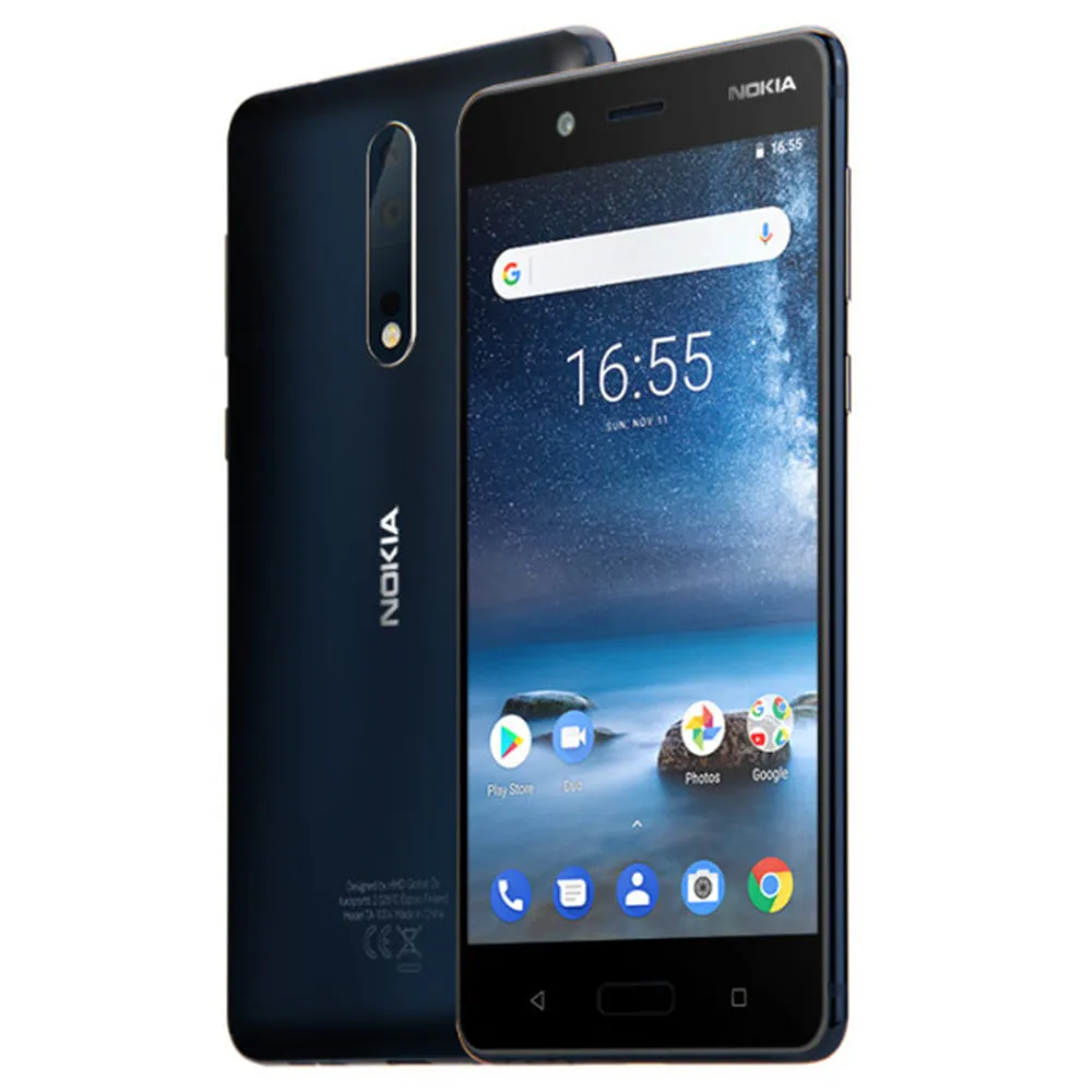 NOKIA 8 Android Smartphone TA-1004 6GB RAM 128GB ROM Snapdragon 835 2.5GHz Octa Core 5.3 Inch 2K Screen Dual Camera 4G LTE