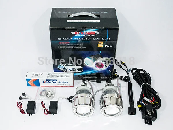 

JGAUT 2.5HQ Xenon 2.5'' inch Auto HID Lens Projector H7 H4 H1 9005 9006 8000K 6000K CCFL Car Bi- kit Double Angel Eyes