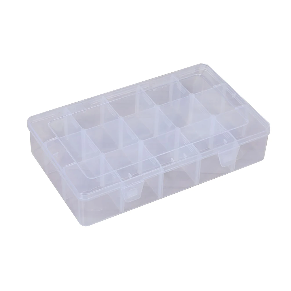 Jewelry Box 15 Grids Transparent Adjustable Plastic ...