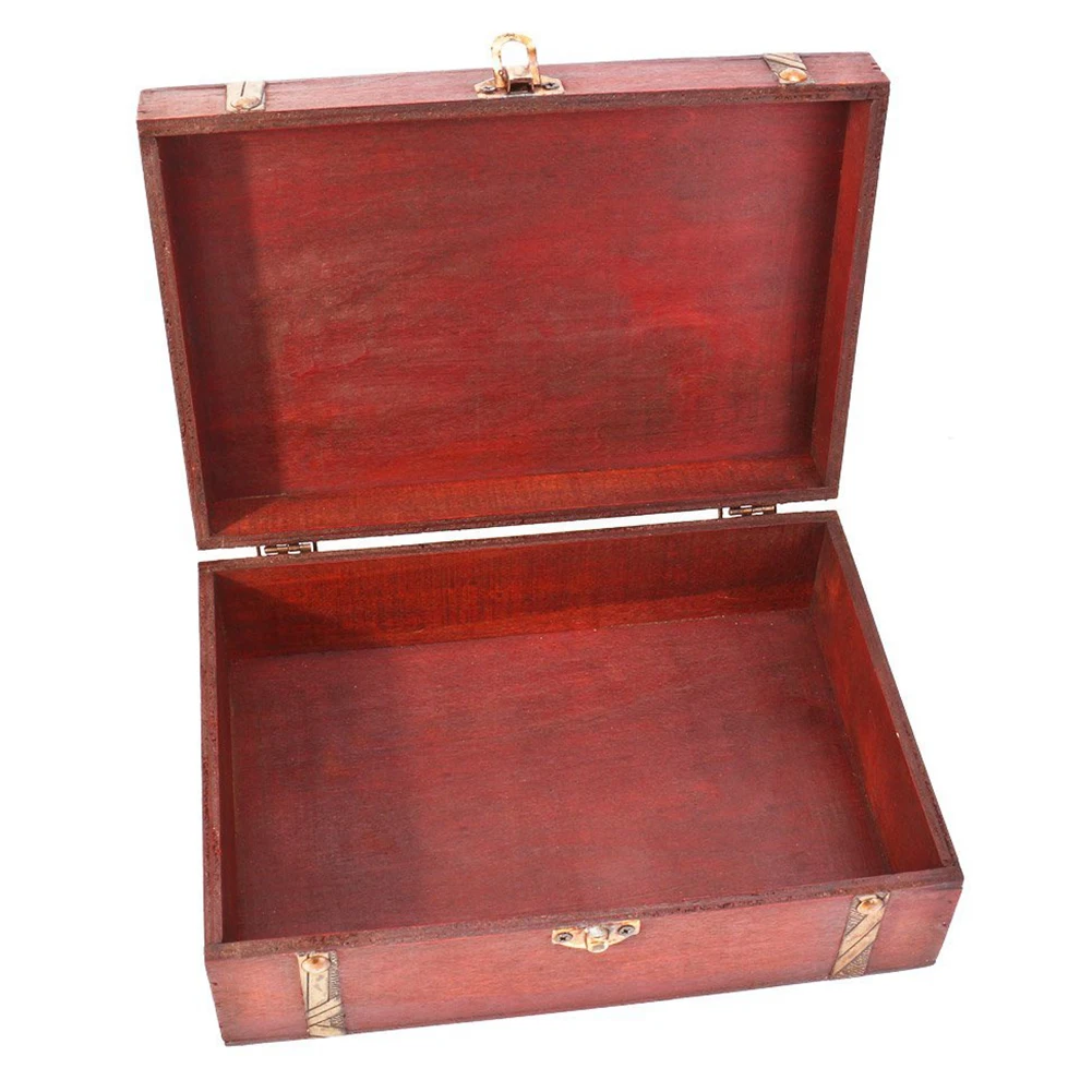 Прямоугольник сундук пирата маленький багажник коробка для хранения ювелирных изделий, карт, коллекция, подарки и украшения дома