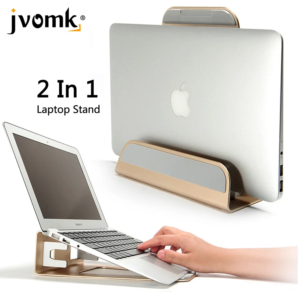 

2 In 1 Function Aluminum Alloy Vertical Bracket Base/ Ergonomic Laptop Stand Cooling for Macbook Air Pro Retina 11 12 13 15 inch