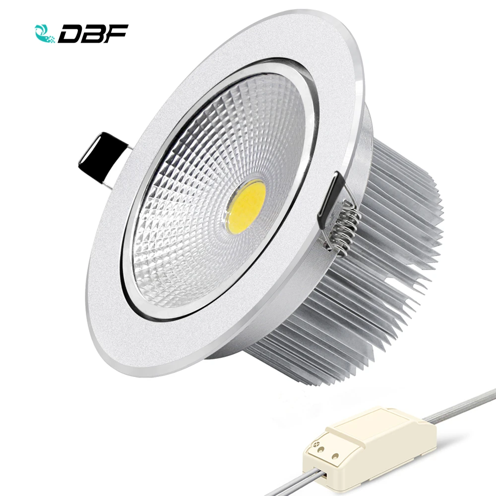 

[DBF]High Power COB Downlight Dimmable Recessed LED Ceiling Lamp 7W 9W 12W 15W 18W LED Spot Light with AC85-265V LED Transformer