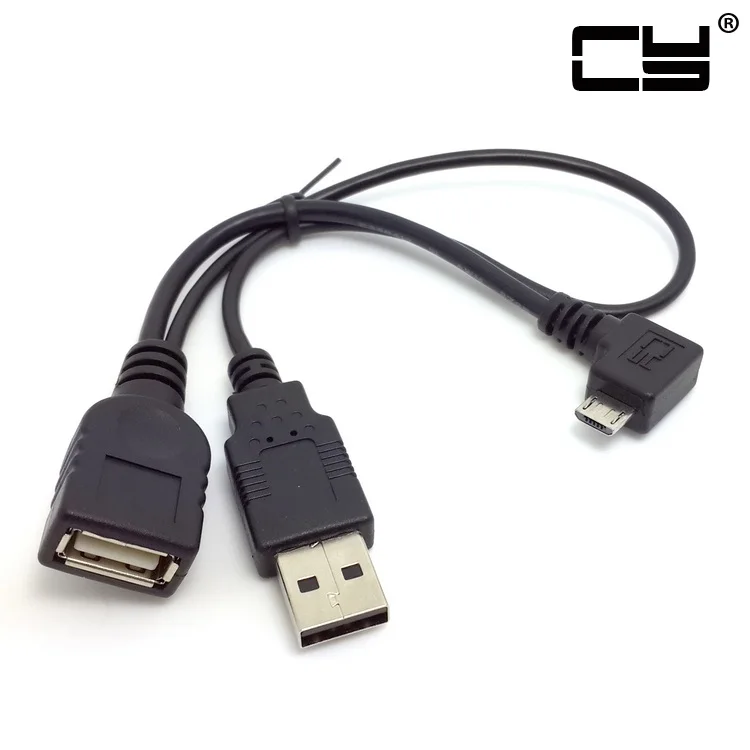 

Micro USB Host OTG Cable with USB Power Right Angled for Galaxy S3 i9300 S4 i9500 Note2 N7100 Note3 N9000 & S5 i9600