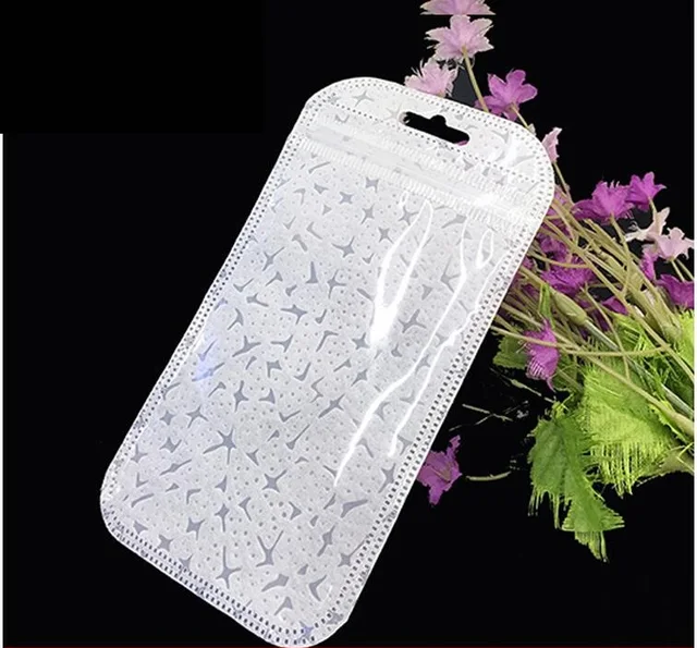 50pcs,Mini plastic poly packaging bag with hang hole Small storage