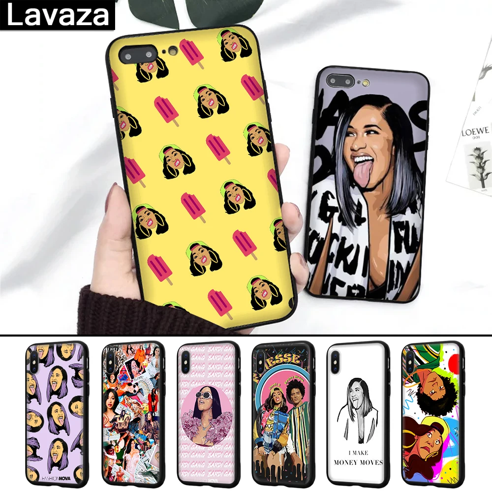 Lavaza Fashion Nova Cardi B tongue Silicone Case for iPhone 5 5S 6 6S 7 8 11 Pro Plus X XR  XS Max