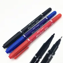 3 шт./лот двойной наконечник маркерная ручка широкая кисть тонкая Нетоксичная на водной основе двойные художественные маркеры черный-красный-синий цвет