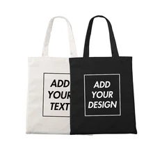 Nach Tote Tasche Einkaufen Fügen Sie Ihre Text Drucken Original Design Weiß Zipper Unisex Mode Reise Leinwand Taschen