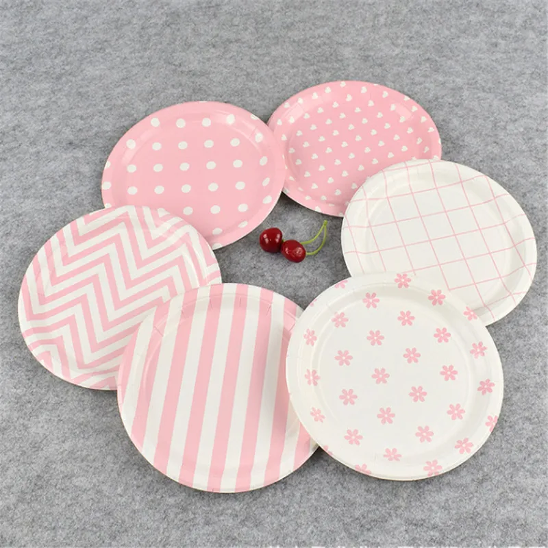 Disposable Tableware Paper Plate cake Snacks Plate Dish 100/set Food