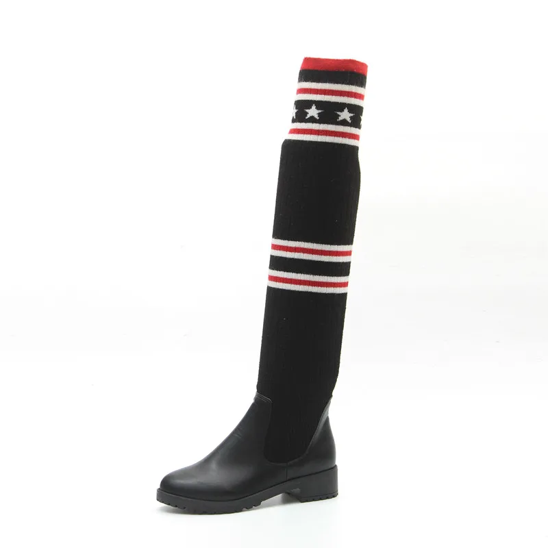 ladies knee high sock boots