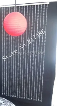 

free shipping , 10 pieces one lot , 3ftx6ft ,sliver plastics bead curtain for wedding stage decoration with the rod