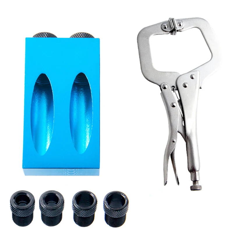 

Pocket Hole Jig Kit System Mini Wood Jig Step Drill Bit 6/8/10Mm Set For Diy Woodworking Tools