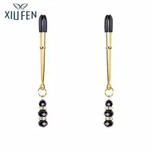 XIUFEN Стильные черные стеклянные бусины зажимы для сосков Зажимы для связывания груди Секс-игрушки для пар