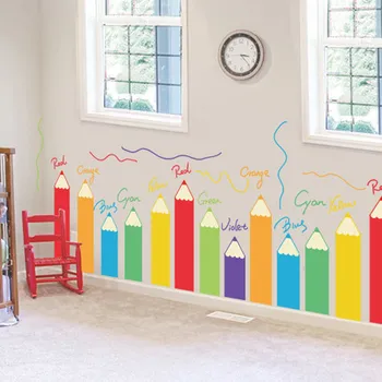 

DIY Cartoon Colorful Pencils Kids Wall Sticker PVC Baby Room Nursery Home Decor Adhesive Poster Wallpaper