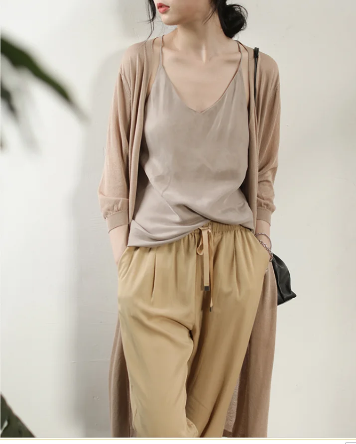 

Summer Trench Women Fashion Loose Long Knitting Sunscreen Tops Coat 2019 New Female V-Neck Cardigan Casual overcoat Coat