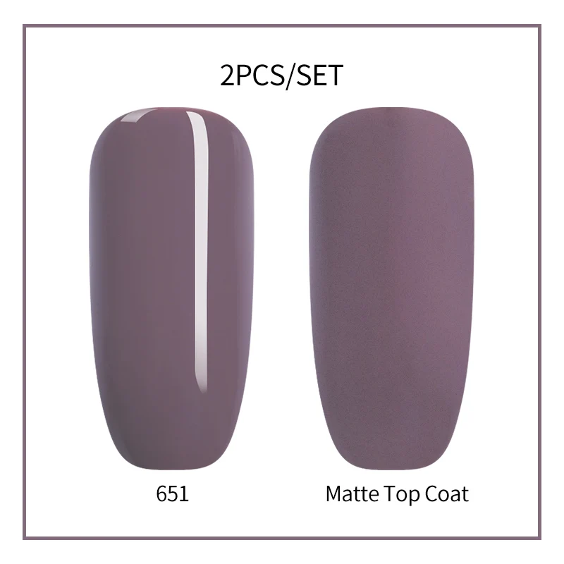 UR SUGAR 2 шт./лот Matte Top Coat гель лак для ногтей Набор DIY матовый эффект полу постоянный замочить от УФ-светодио дный ногтей гель Лаки Наборы - Цвет: 2pcs set 651