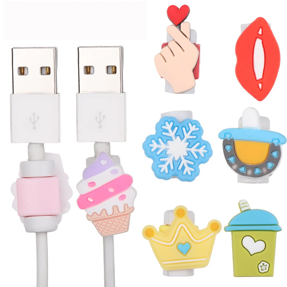 

1pc Cute Cable protector Bobbin winder Data Line Case For iPhone Android USB Earphone Cable Bite Cord Protector Durable