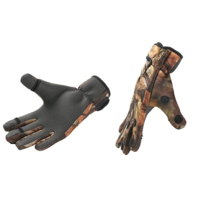 

Sport Leather Keep Warming Fishing Gloves Breathable Anti-Slip Glove Neoprene Fishing Equipment equipamento de pesca