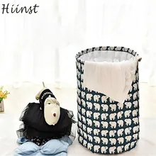 Грязная корзина для одежды круглая хлопковая льняная Водонепроницаемая холщовая простыня для белья корзина для хранения 2JUL10