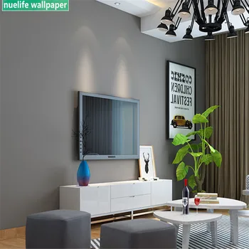 

0.53x10m Light gray solid color waterproof non-woven wallpaper kids room living room bedroom TV sofa background wall paper