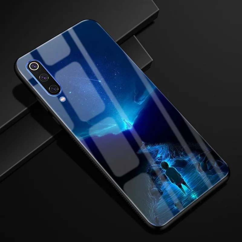 For Xiaomi mi 9 Case Tempered Glass Flower Cat Cover Hard Glass Back Case For Xiaomi Mi 9 Cover Coque Shell For Xiaomi mi9 Cases