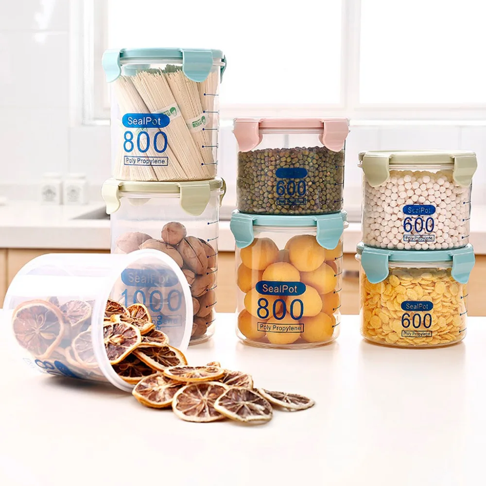 

600/800ml Kitchen Food Cereal Grain Bean Rice Storage Box Container Dispenser