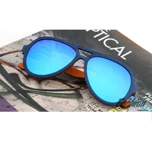 Деревянные поляризационные мужские солнцезащитные очки негабаритных овальных модных солнцезащитных очков с деревянной коробкой