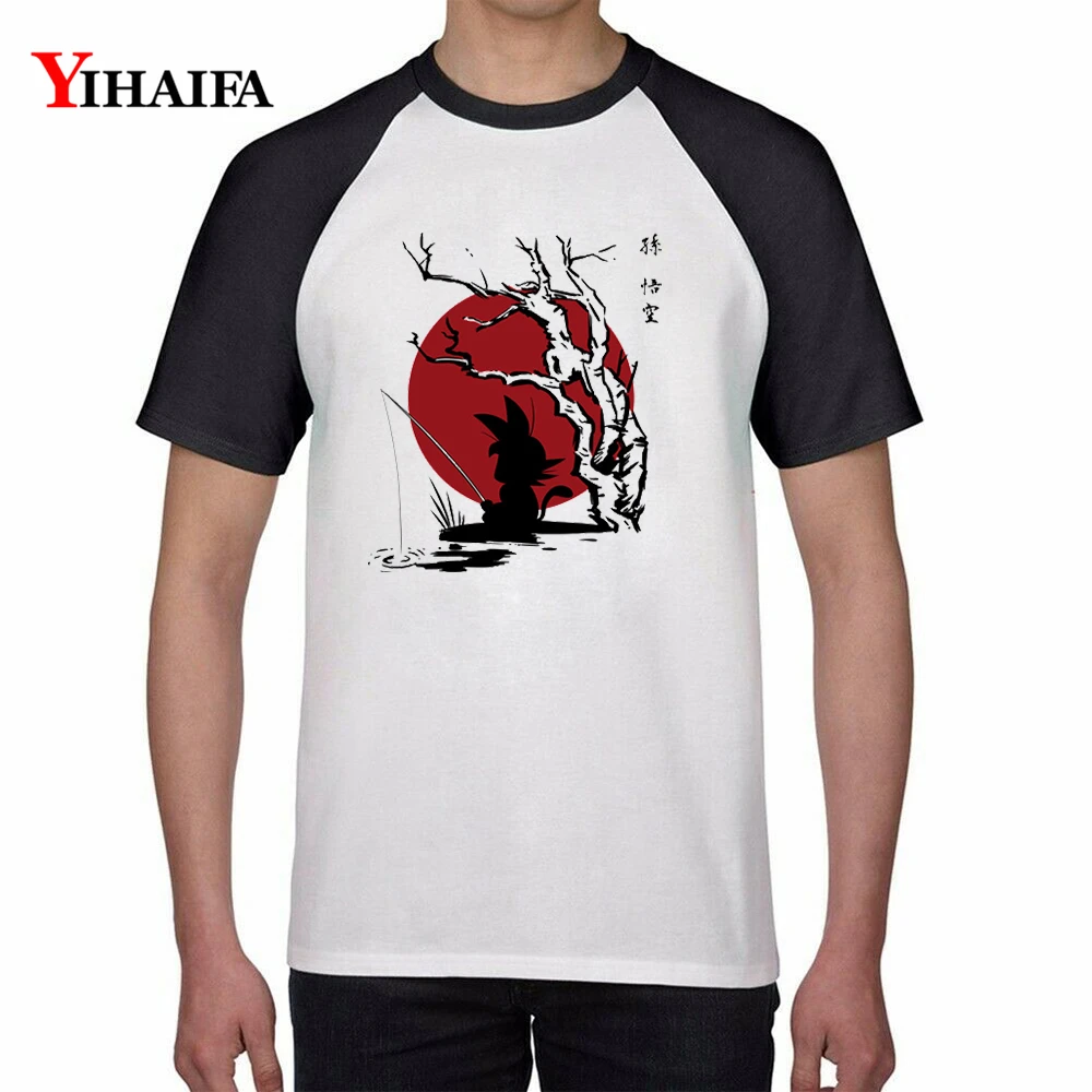 

Mens Womens 3D T Shirts Dragon Ball Z Fish Goku Graphic Tees White Anime Tee Tops Unisex Short Sleeve dragon ball t shirt