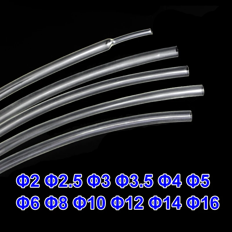 

1Meter 2:1 Transparent Clear 2mm to 16mm Heat Shrink Tube Heatshrink Tubing cable Sleeving Wrap Wire kit