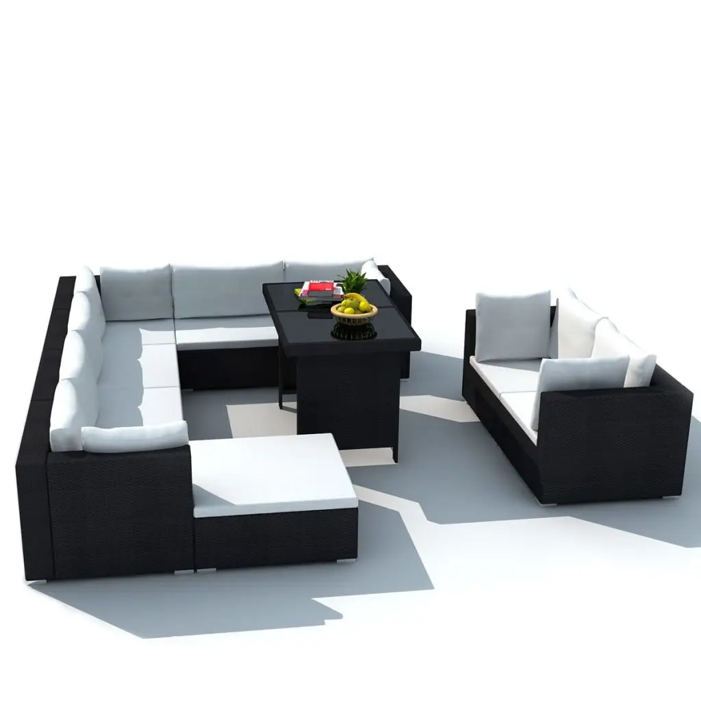 polyrattan lounge set schwarz, polyrattan. top pflanzkbel als trog mit rankgitter u schwarz xxcm, Design ideen