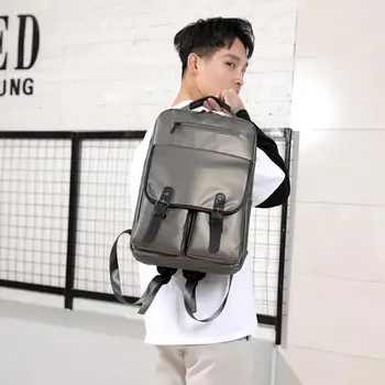 

Simple Waterproof Nylon Travel Backpacks Men Large Capacity Solid Color Business Shoulder School Bags Teenagers Daypacks