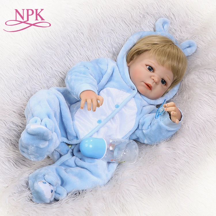 NPK 22 дюйма 56 см reborn куклы с светлыми волосами полный винил мальчик кукла для детей