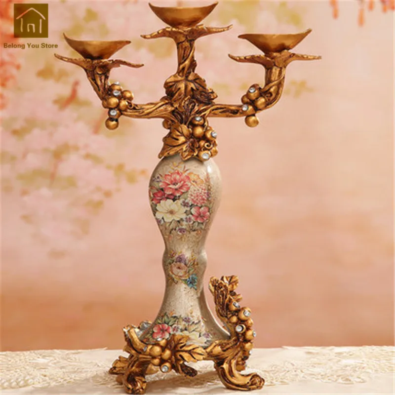 

Candle Holder Wedding Decoration Candle Stand Romantic Decorative Home Chandelier 3 Arm Candle Holder Candlestick Vintage WZF205