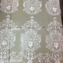 Высококачественная белая свадебная вышивка, Африканское кружево, белый цветочный узор, профессиональная свадебная ткань на заказ MCHS669