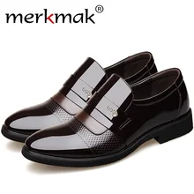 Merkmak/Классические модельные туфли; мужские кожаные официальные туфли; мужские туфли-оксфорды; Sapato Social; визуально увеличивающие рост; 6 см; Hombre; официальная обувь