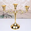 Metal Gold/Bronze Plated Candle Holder Retro 3-Arms Candelabra For Wedding Prop Candlelight Dinner Hotel Home Decoration ► Photo 3/4