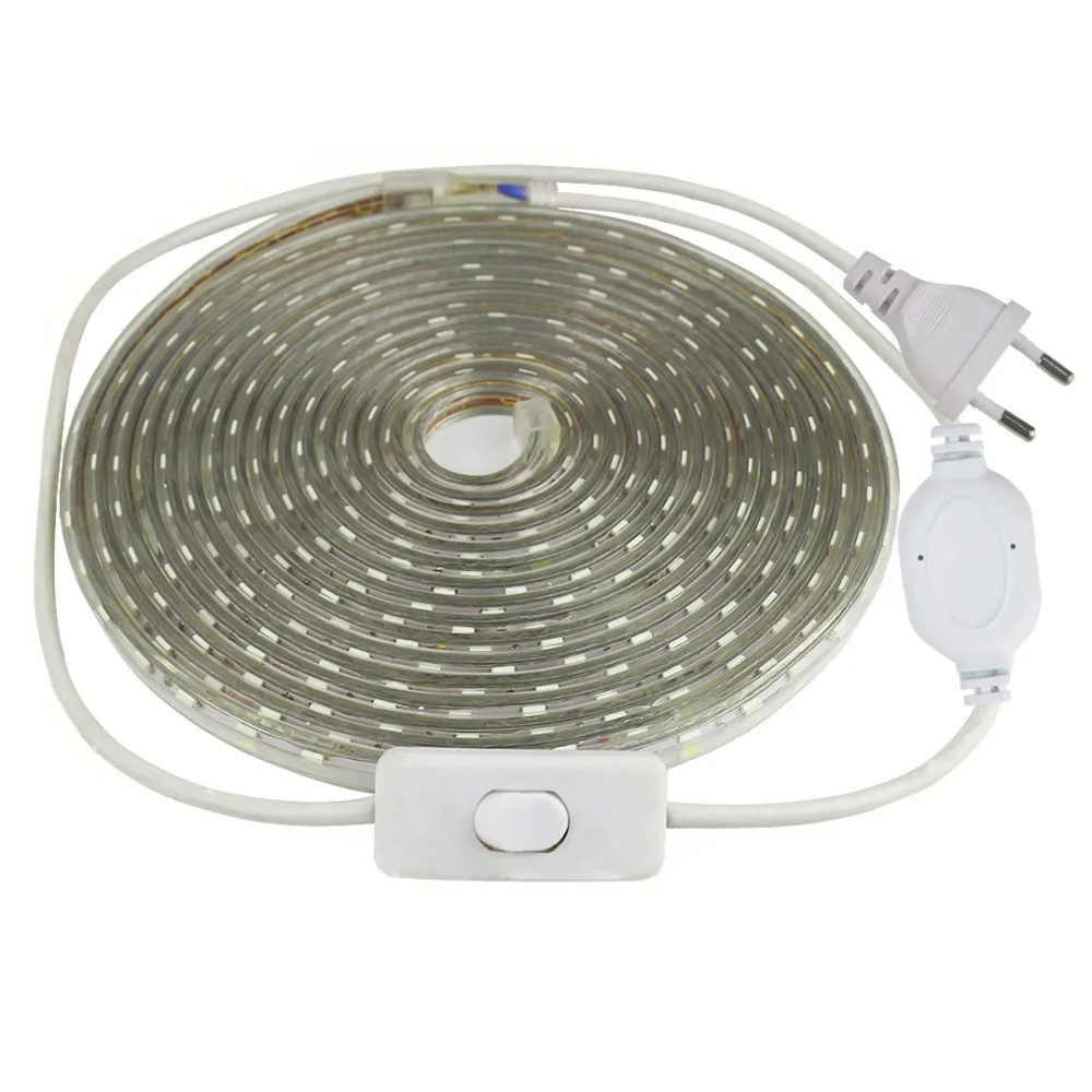 SMD 5050 LED Strip 220V AC with switch 60 leds/m silicone tube IP67 Waterproof flexible LED strip light ribbon warm white IO цена SMD 5050 LED Strip 220V AC with switch 60 leds/m silicone tube IP67 Waterproof flexible LED strip light ribbon warm white IO цены онлайн