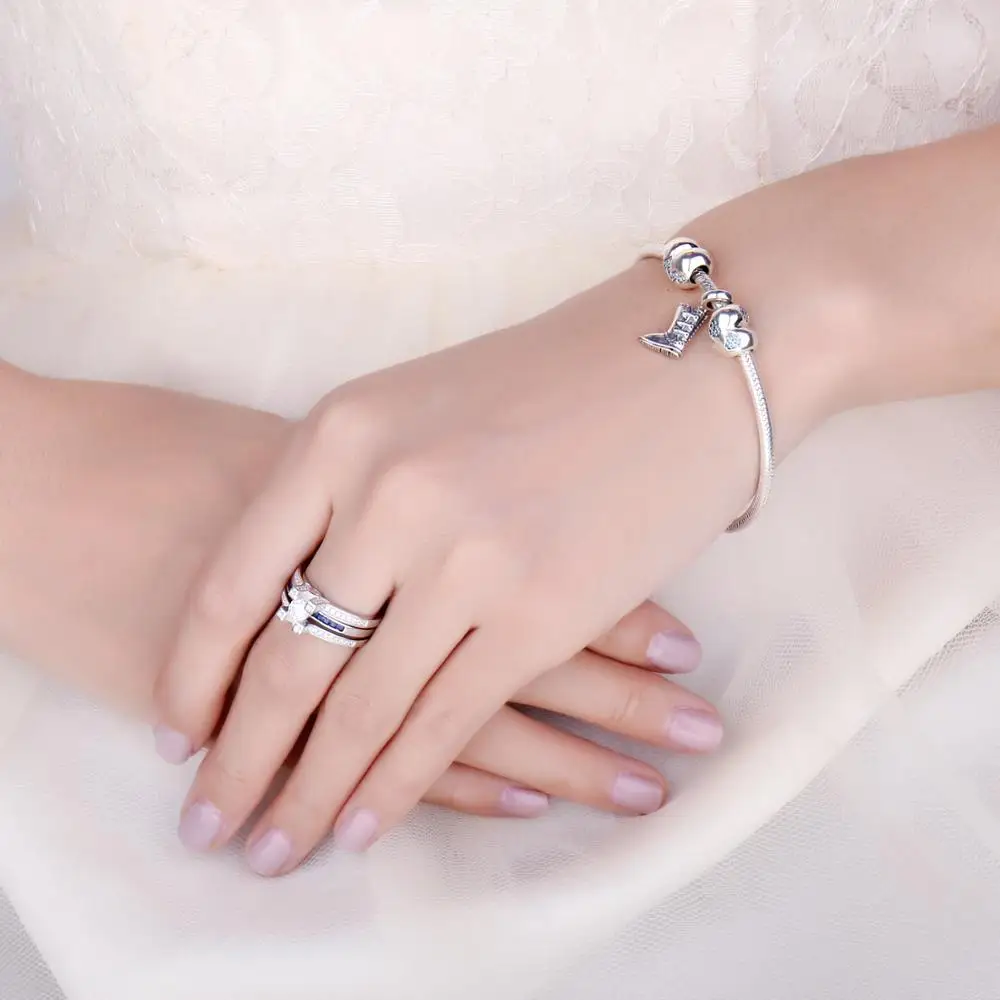 JewelryPalace 925 пробы серебряный шарм зима любовь снегоступы бусины Новинка 2018 года