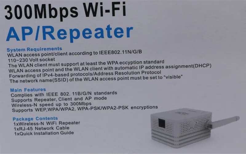 300Mbs Wifi AP/ретранслятор роутер WPS кнопка 802.11n/g/b стандартная сетевая поддержка повторитель клиент и режим AP внешние антенны