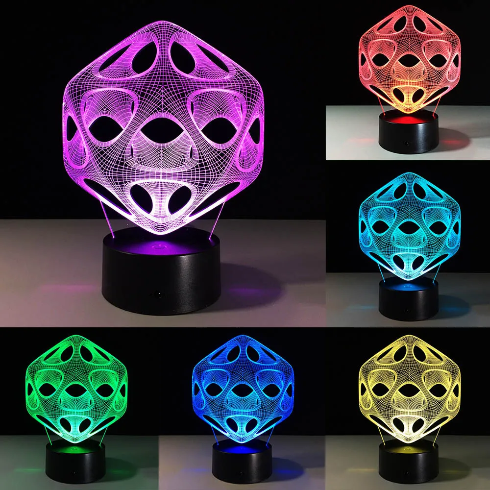 

3D Visual Illusion Lamp Transparent Acrylic Night Light LED Lamp 7 Color Changing Touch Table Lamp Kids Lava Lamp L4